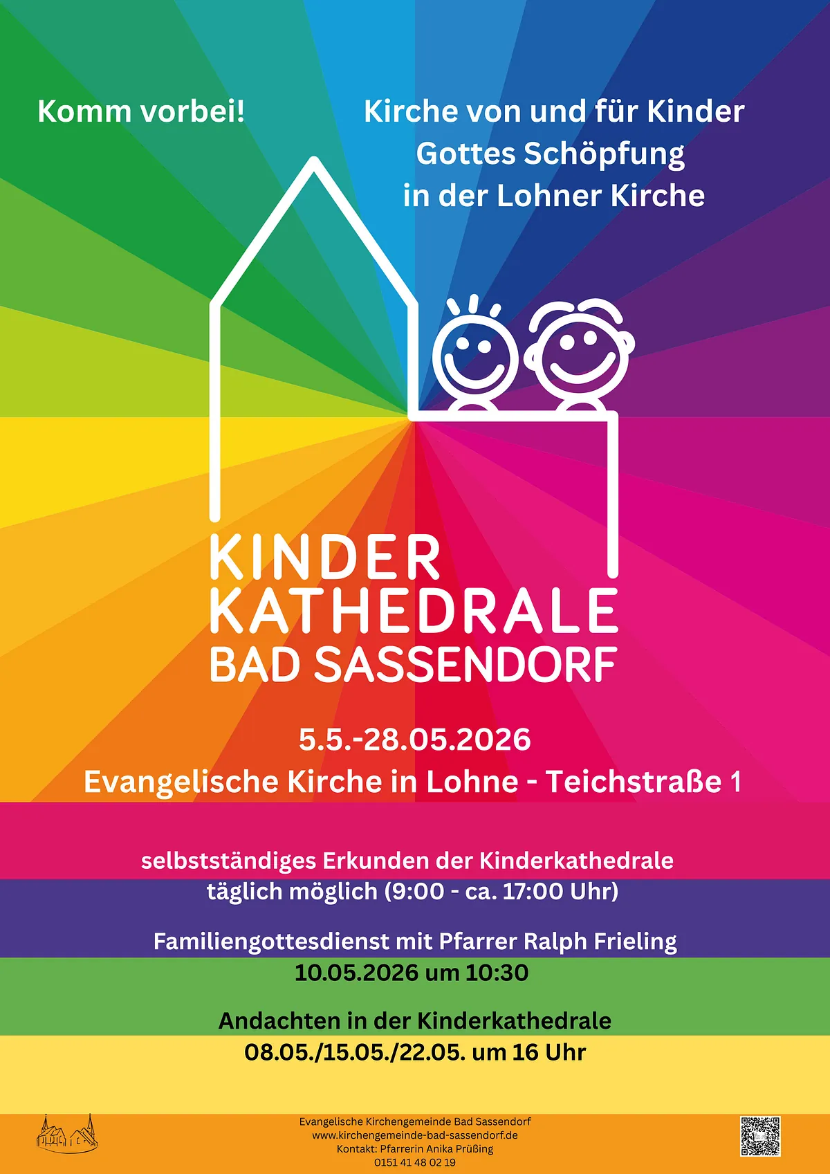 Plakat zur Kinderkirche. Die Erklärung zur barrierefreien Darstellung finden Sie unter diesem Plakat.