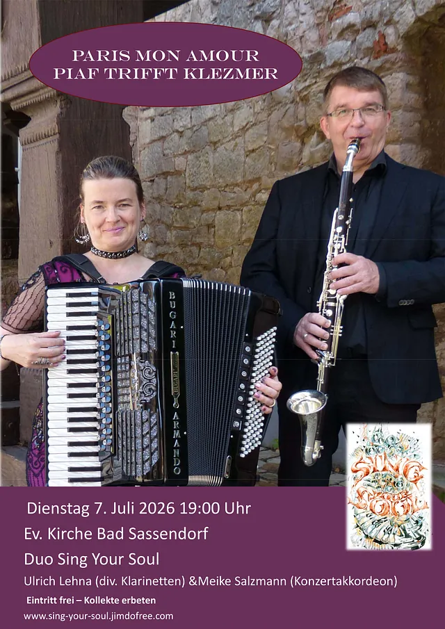 Plakat für Konzert am 7.07.2026 auf der Seite Termine