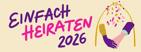 Plakatwerbung für Mitwirkende "Einfach Heiraten"