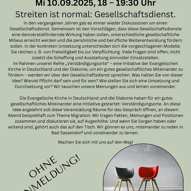 Verständigungsort Bad Sassendorf: 10.09.2025 von 18:00-19:30 Uhr. Thema: Das Gesellschaftsjahr. Eine Anmeldung ist nicht nötig.