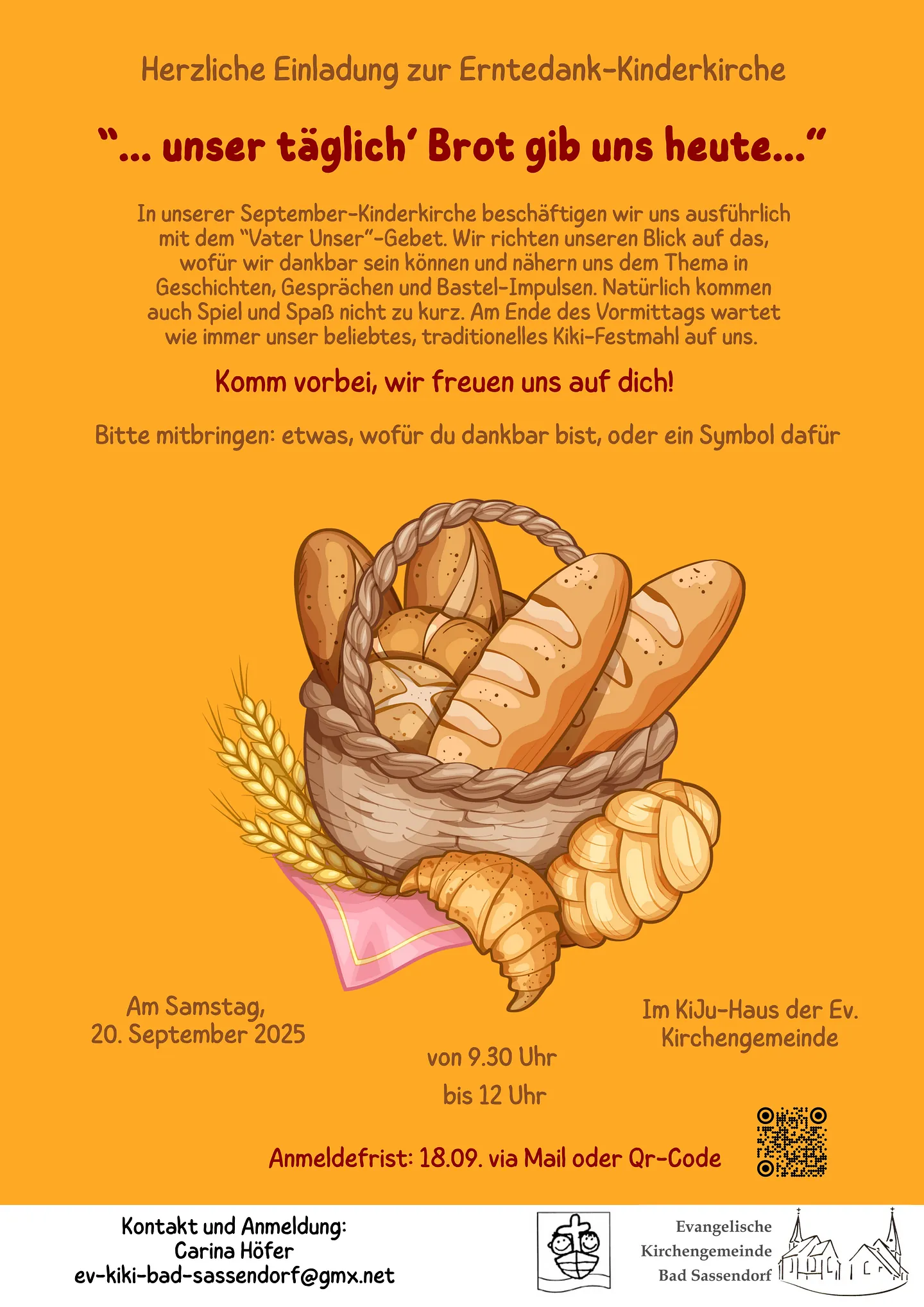 Plakat zur Kinderkirche . Der Link zur barrieren Darstellung finden Sie unter diesem Plakatfreie 